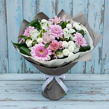 Букет цветов из:  Герберы, Альстромерии и Хризантемы в Заводском