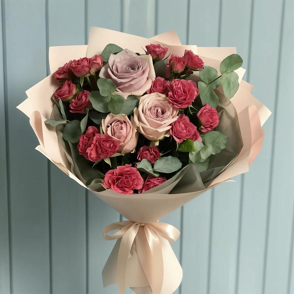 Букет цветов из: Гвоздики и Розы в Заводском