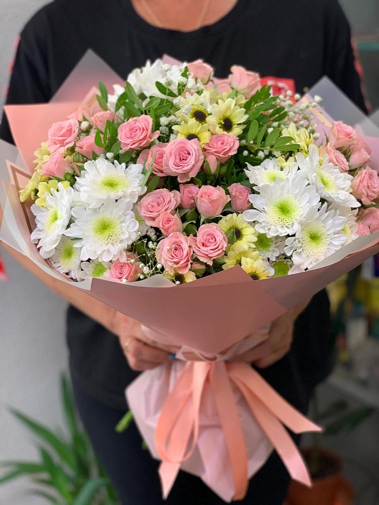 Букет цветов из: Розы и Хризантемы в Заводском