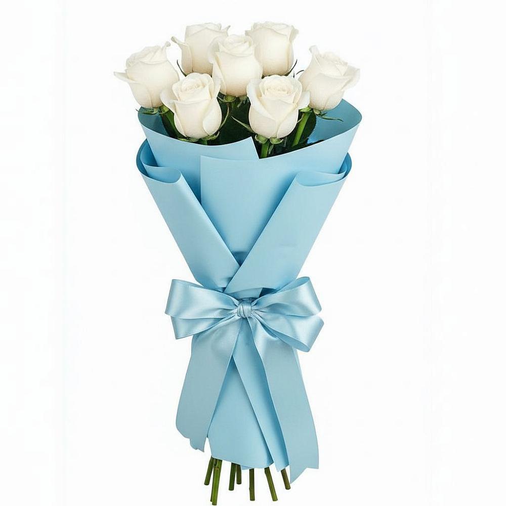 Букет 7 белых роз Проуд в Заводском