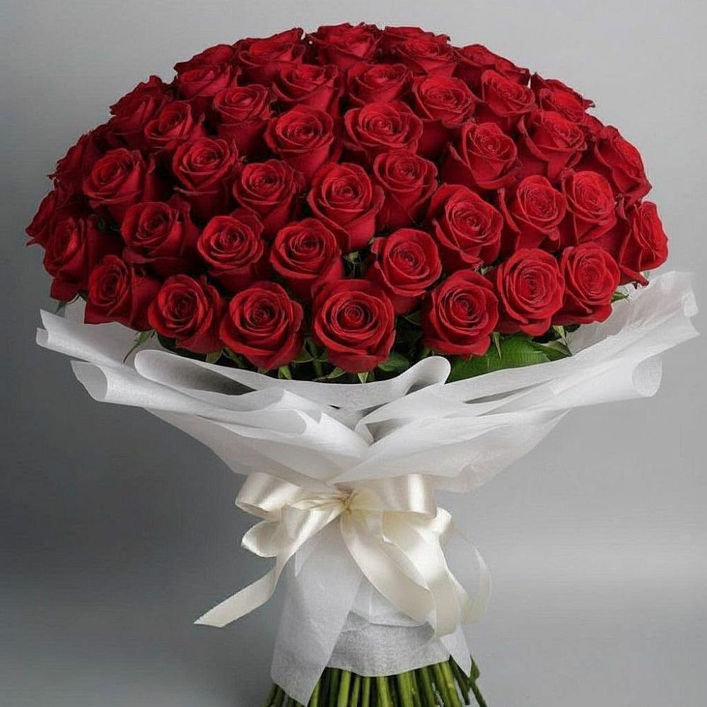 Букет 101 Красная роза Блэк Мэджик в Заводском