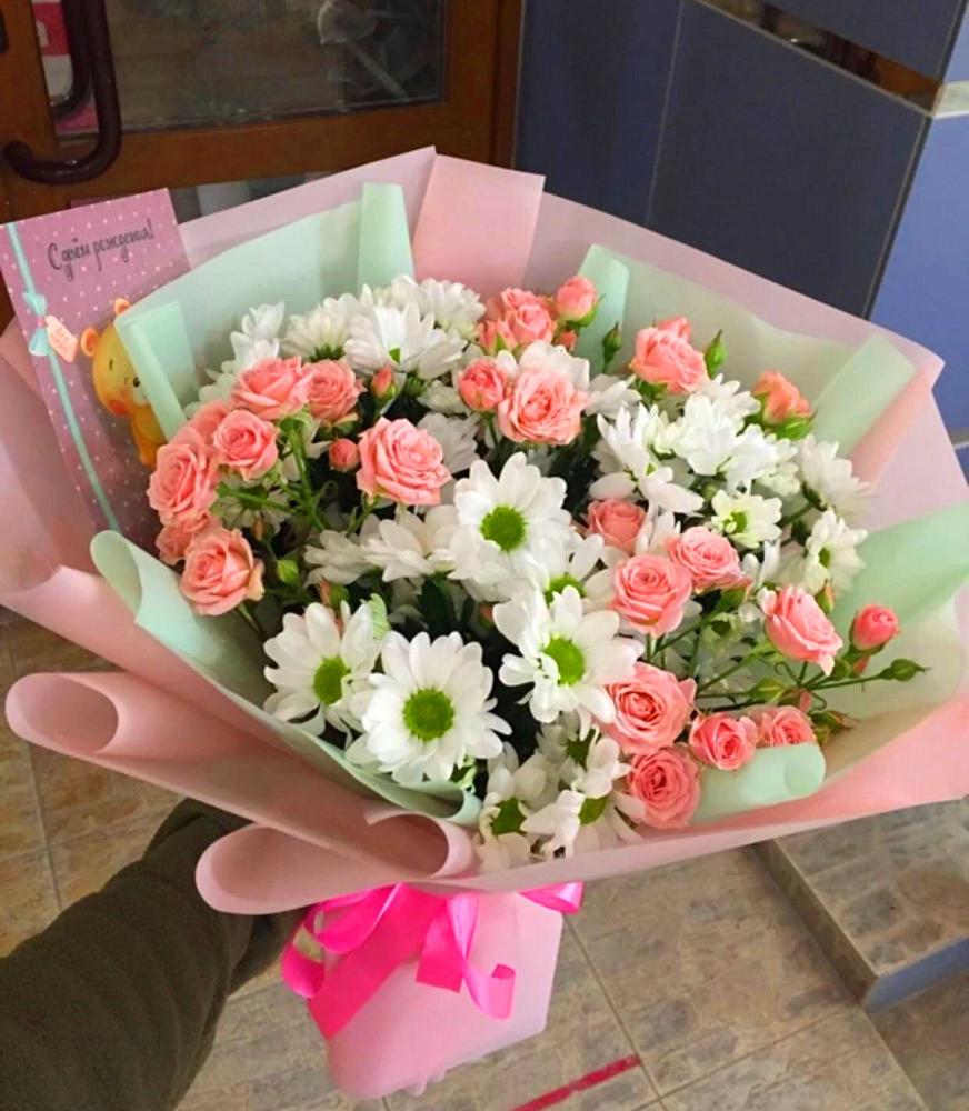 Букет цветов из: Розы и Хризантемы в Заводском