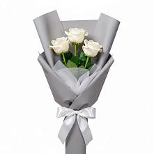 Букет 3 белые розы в Заводском
