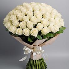 Букет 101 беля роза Белоснежка в Заводском