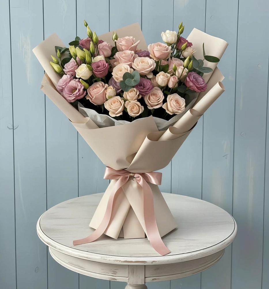 Букет цветов из: Розы и Лизиантусы в Заводском