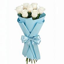 Букет 7 белых роз Проуд в Заводском