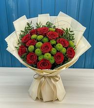 Букет цветов из:  Розы и Хризантемы в Заводском