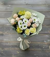 Букет цветов из:  Альстромерии, Розы и Хризантемы в Заводском
