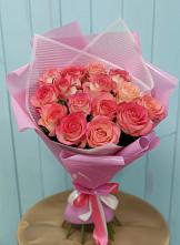 Букет 15 Розовых роз Равель #REPLACE_PRED# Заводском